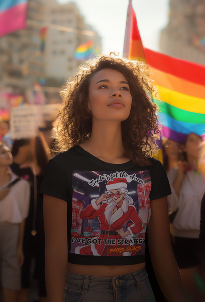 Printed T-Shirt - Crop Tops - Santa's Got the Charm