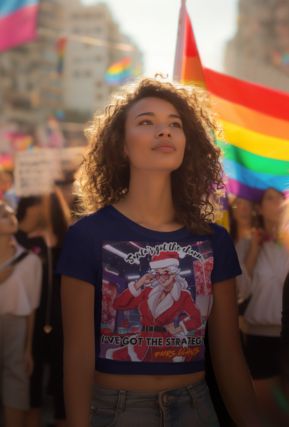 Printed T-Shirt - Crop Tops - Santa's Got the Charm