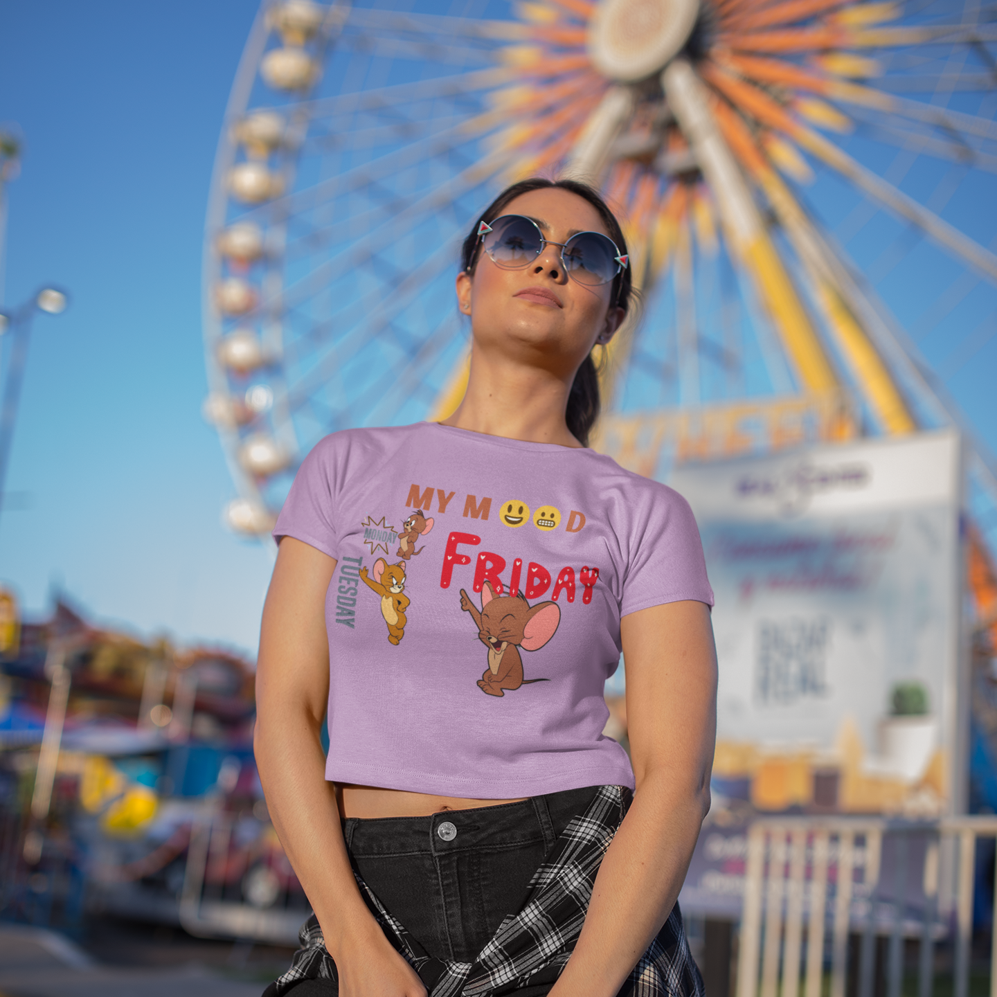 Printed T-Shirt - Crop Tops - My Mood