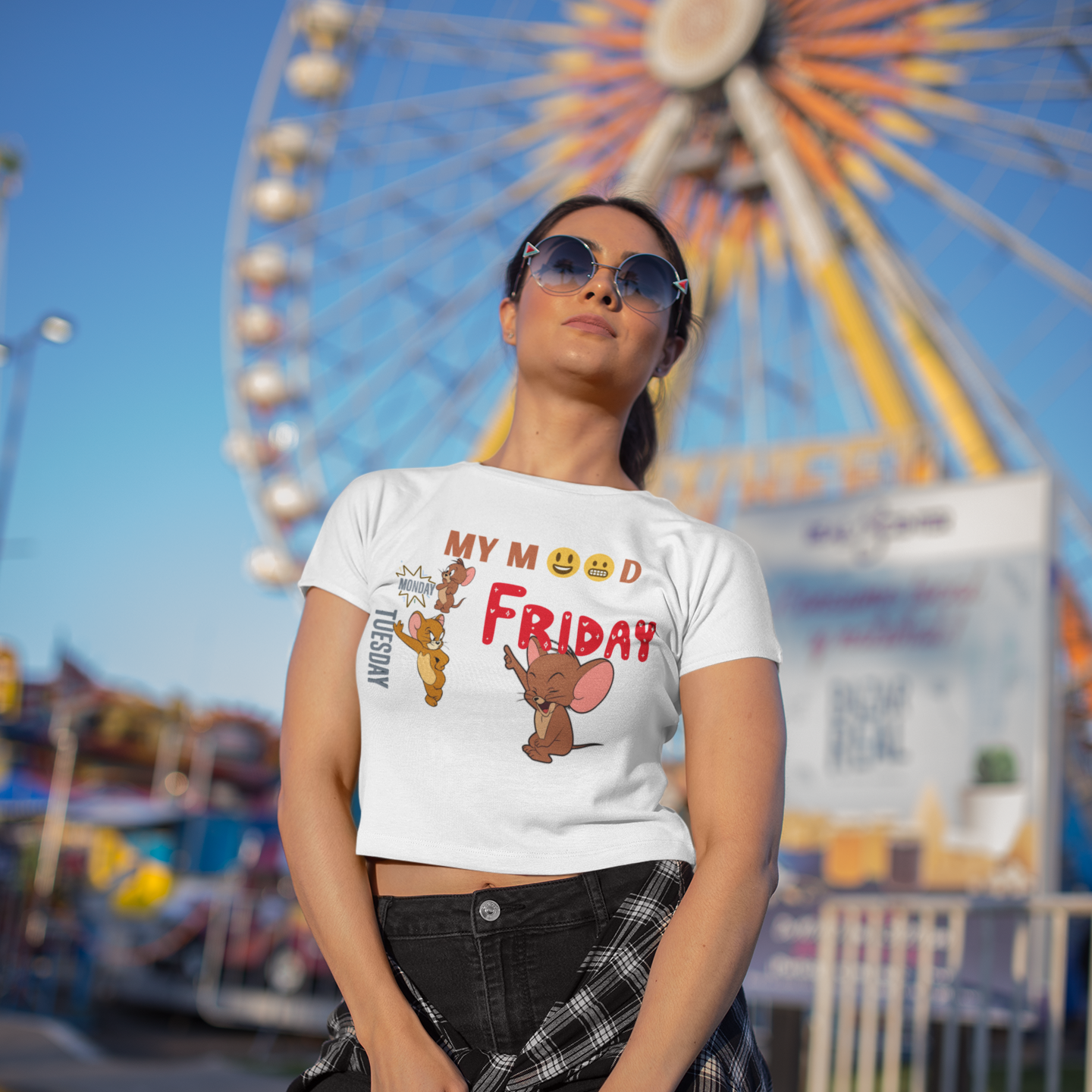 Printed T-Shirt - Crop Tops - My Mood