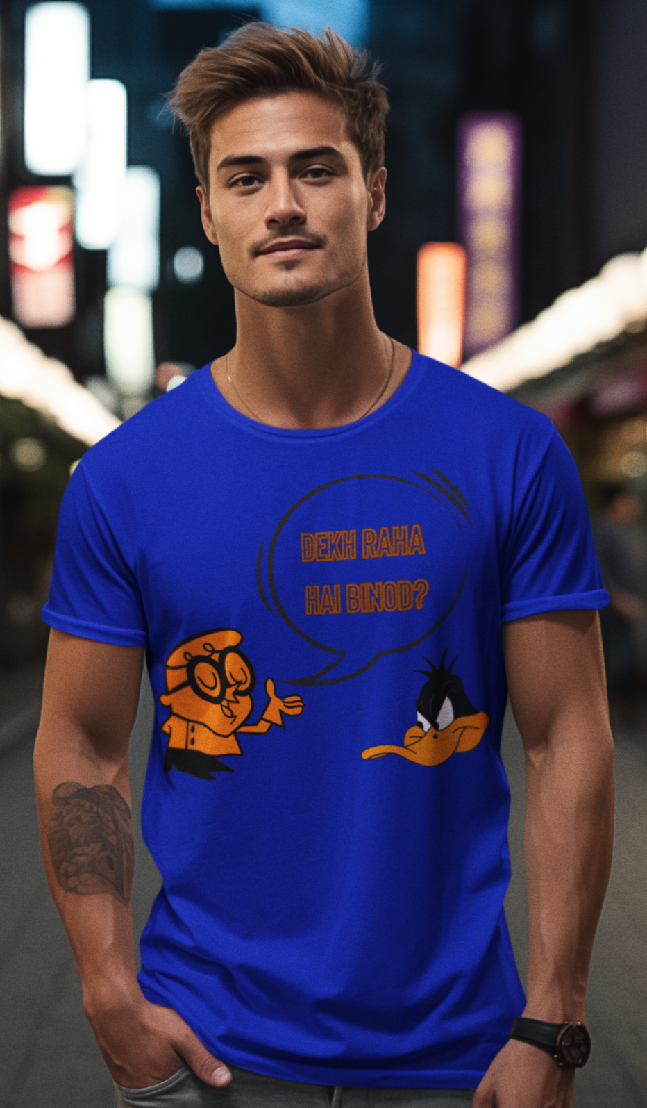 Printed T-Shirt - Regular Men - Dekh Raha Hai Binod Tee Fusion