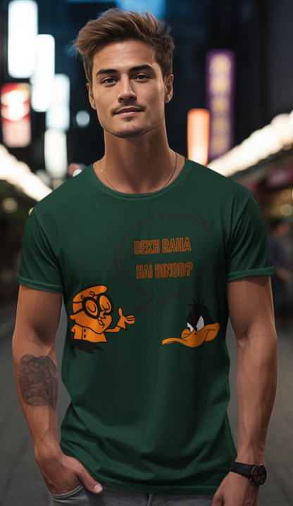 Printed T-Shirt - Regular Men - Dekh Raha Hai Binod Tee Fusion