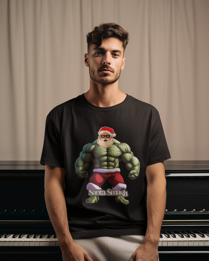 Printed T-Shirt - Regular Men - Santa Smash