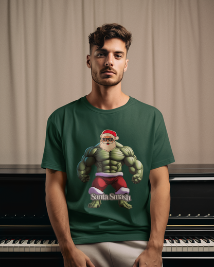 Printed T-Shirt - Regular Men - Santa Smash