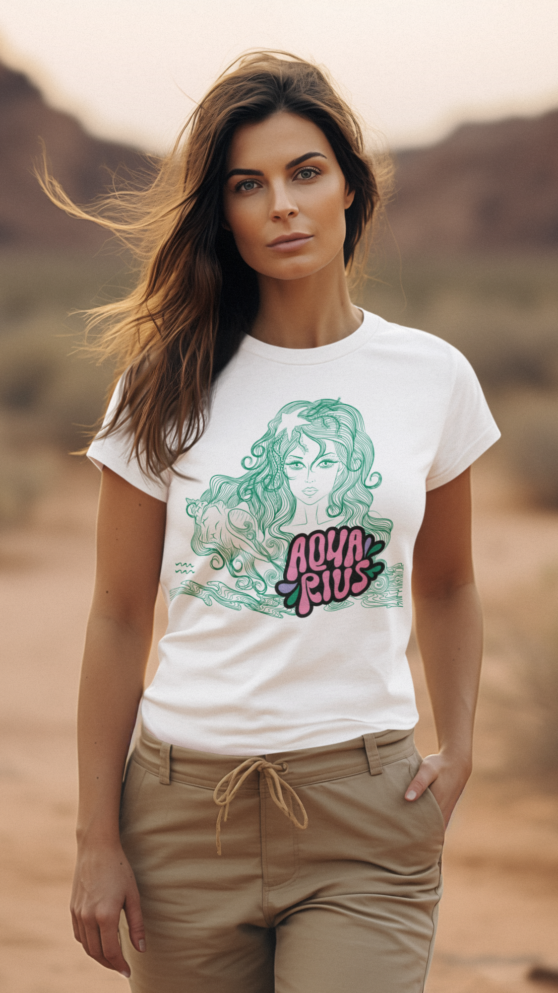 Printed T-Shirt - Regular Women - Aquarius