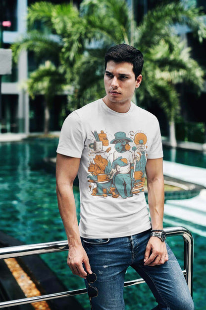 Printed T-Shirt - Regular Men - Surreal Coffee Break