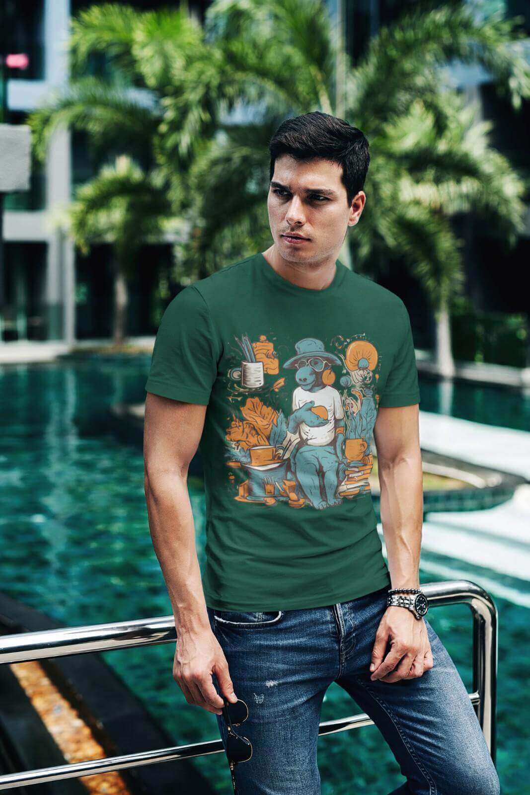 Printed T-Shirt - Regular Men - Surreal Coffee Break