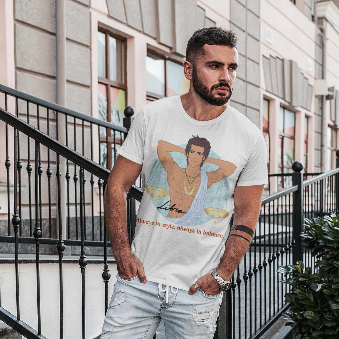 Printed T-Shirt - Regular Men - Libra