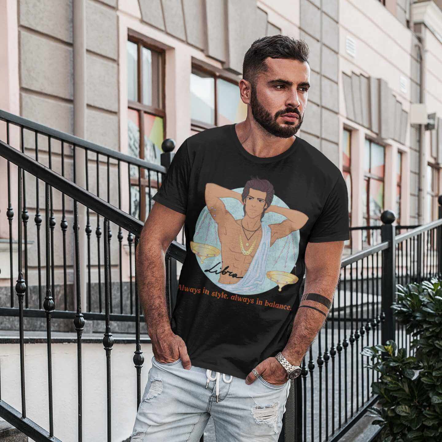 Printed T-Shirt - Regular Men - Libra