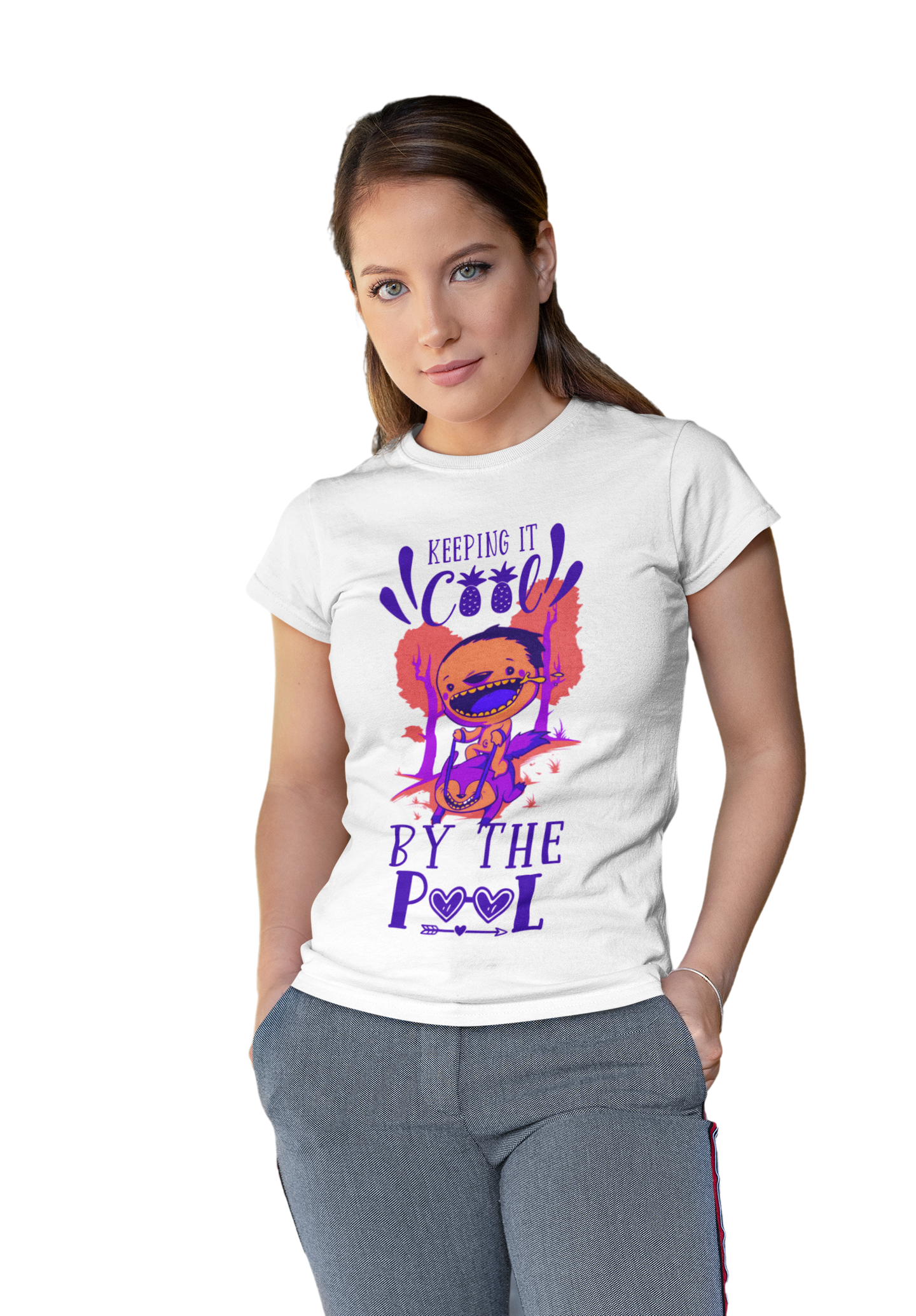 Printed T-Shirt - Regular Women - Keeping it Cool by the Pool Tee Fusion