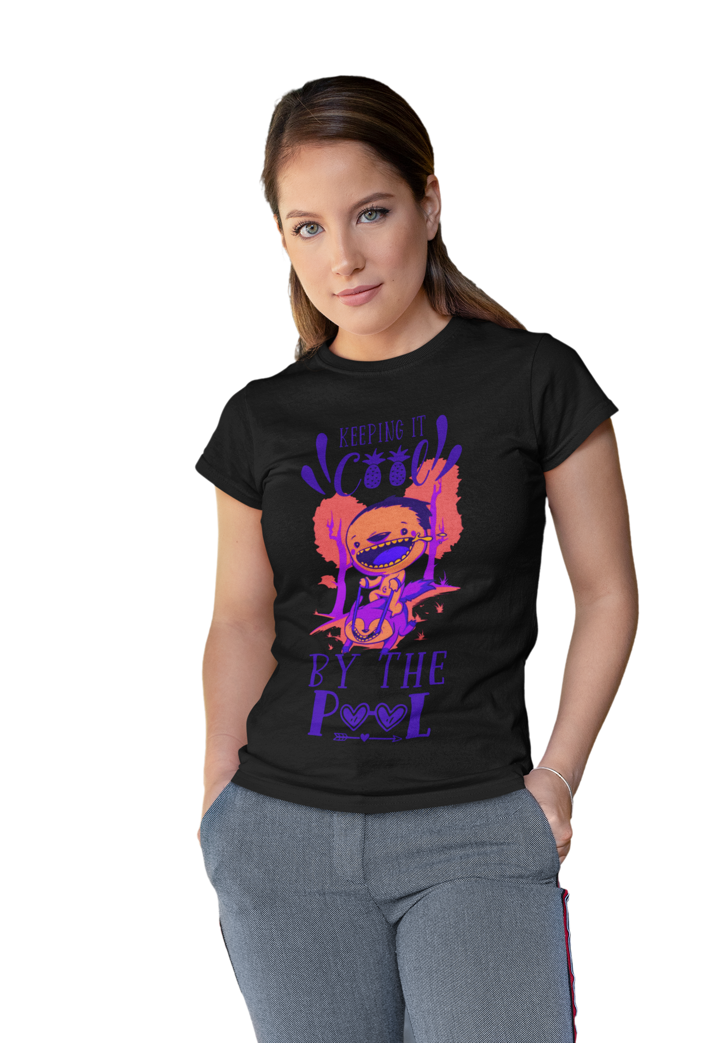 Printed T-Shirt - Regular Women - Keeping it Cool by the Pool Tee Fusion