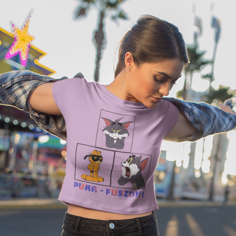 Printed T-Shirt - Crop Tops - PURR Fusion Tee Fusion