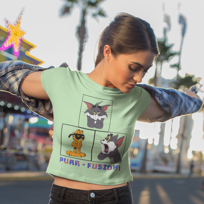 Printed T-Shirt - Crop Tops - PURR Fusion Tee Fusion