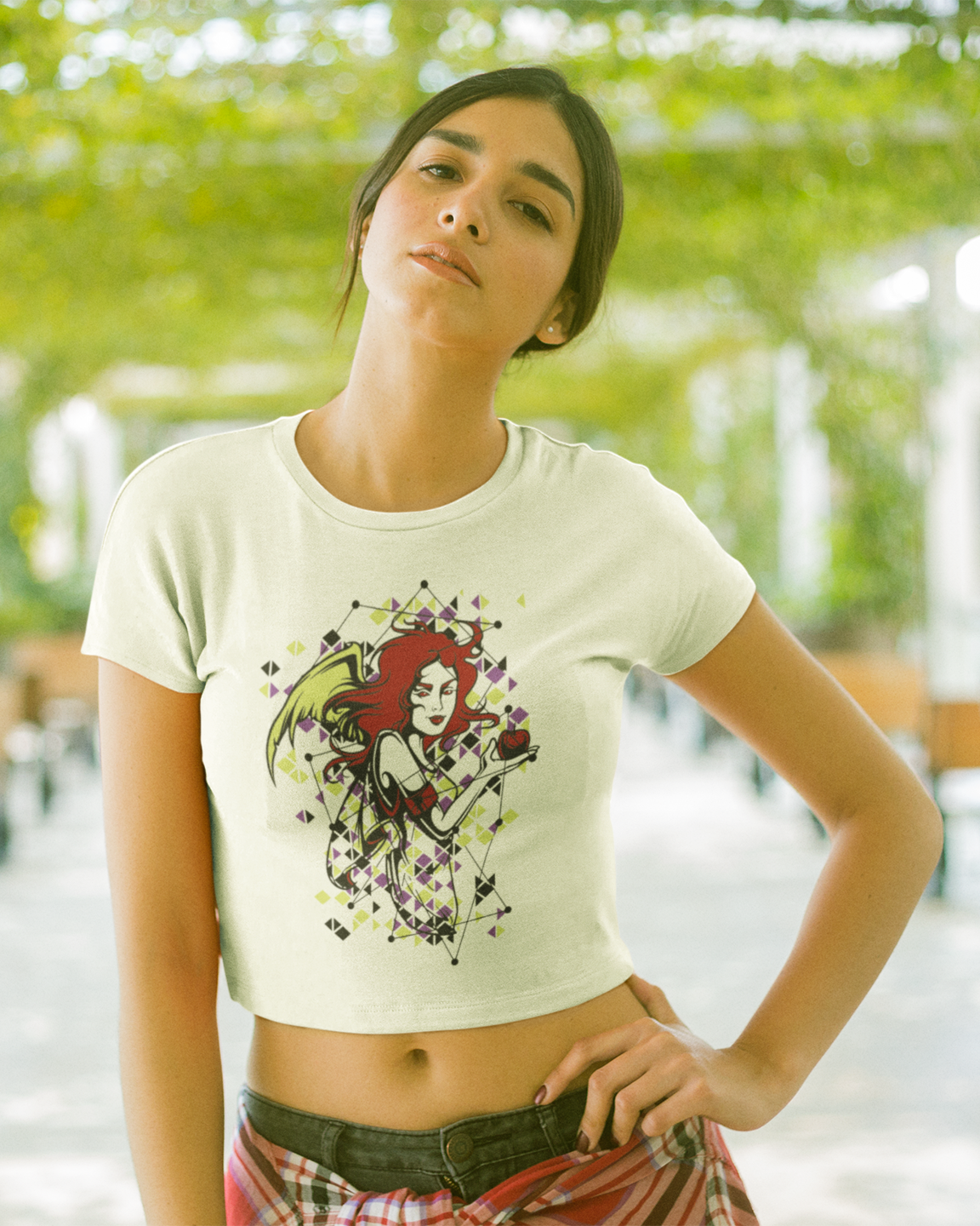 Printed T-Shirt - Crop Tops - Geometric Enchantress