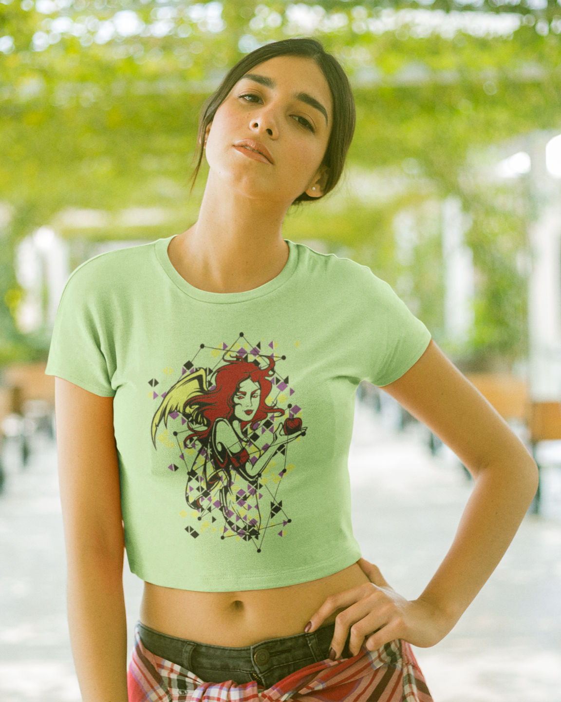 Printed T-Shirt - Crop Tops - Geometric Enchantress