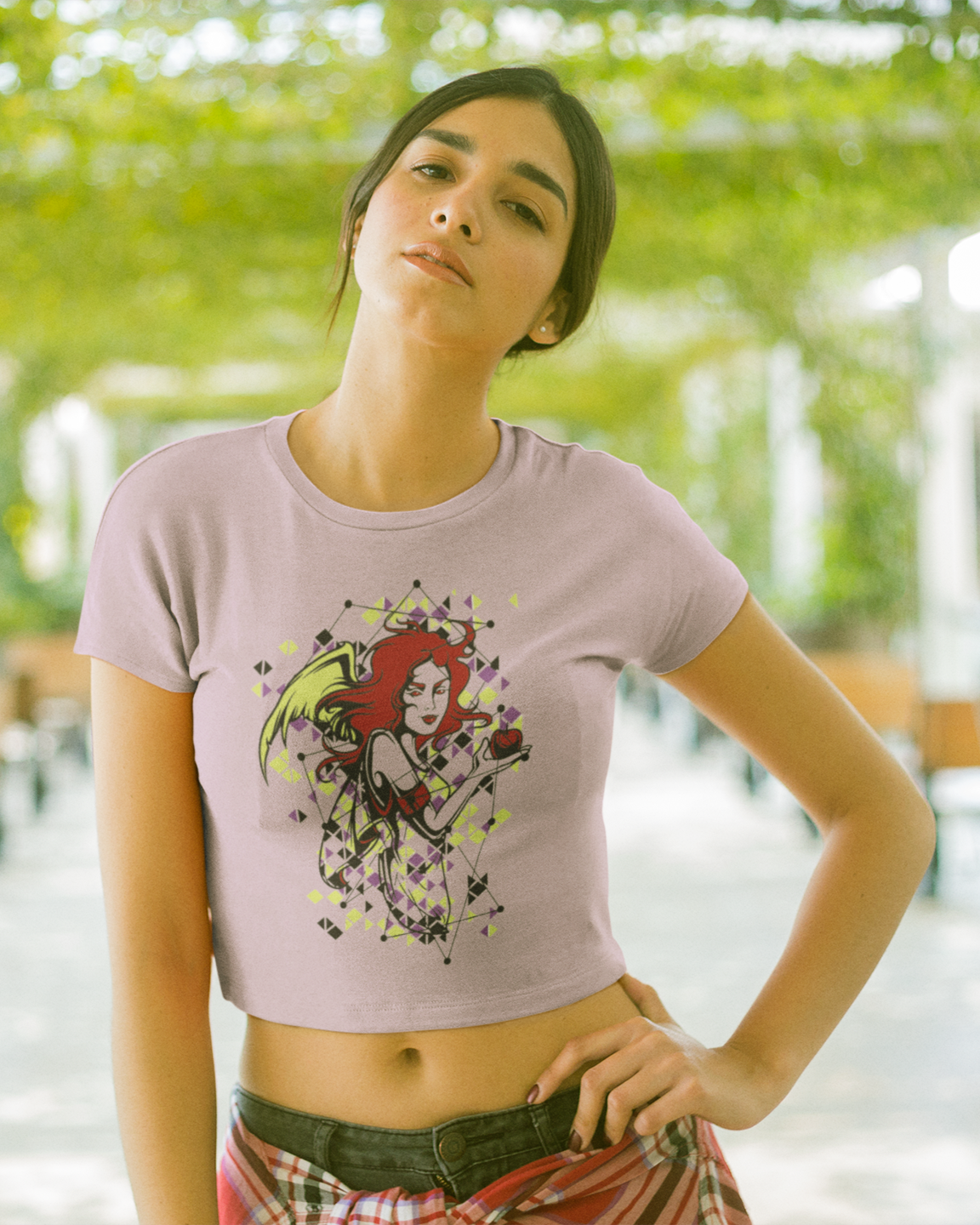 Printed T-Shirt - Crop Tops - Geometric Enchantress