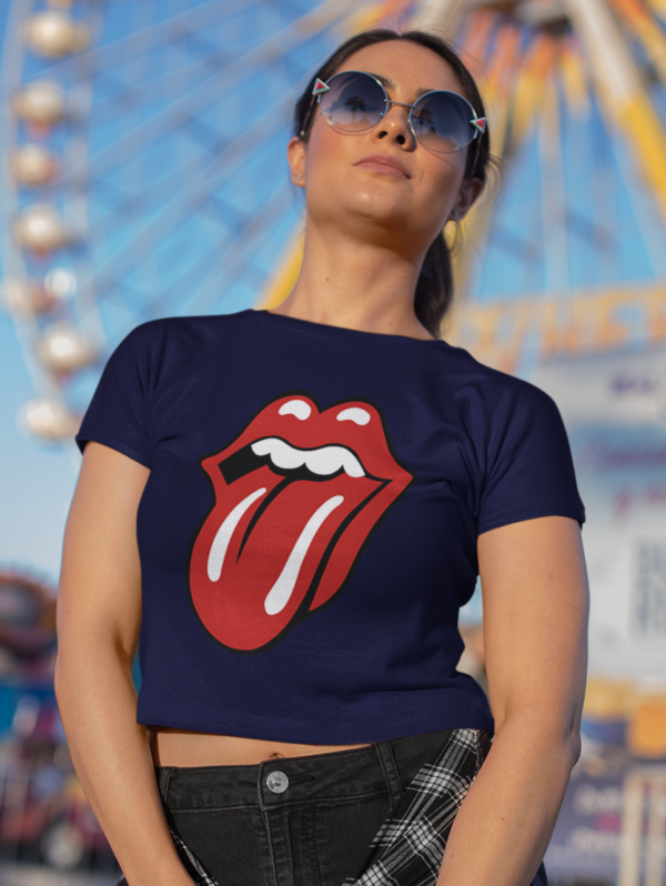 Printed T-Shirt - Crop Tops - Front - Rolling Stone Tee Fusion