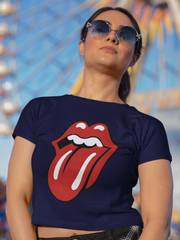 Printed T-Shirt - Crop Tops - Front - Rolling Stone Tee Fusion