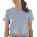 Crop Tops - Solid- Gray Tee Fusion