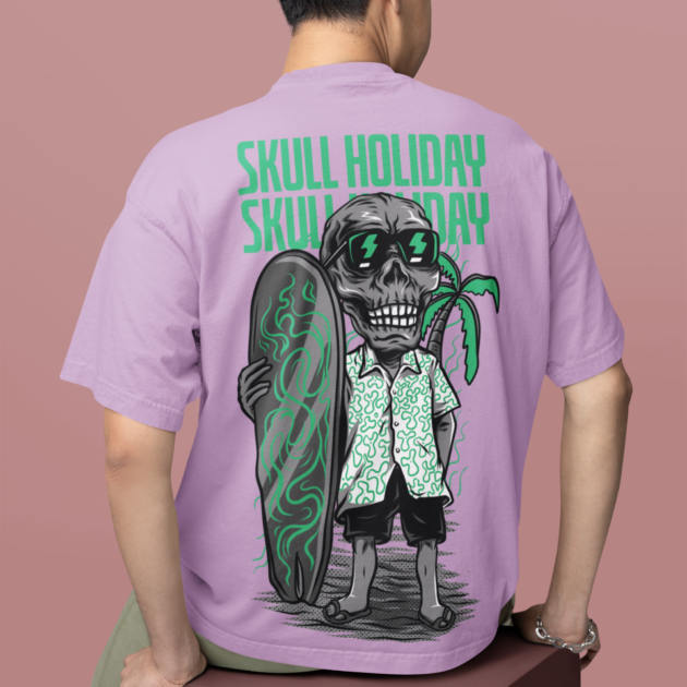 Oversized T- Shirt Men – Skull Holiday