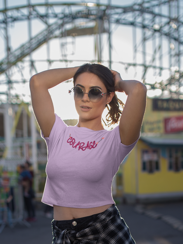 Printed T-Shirt - Crop Tops - Front - Courage Tee Fusion