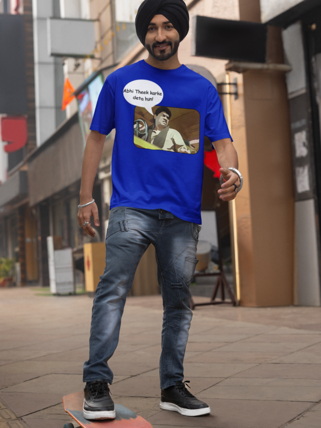 Printed T-Shirt - Regular Men - Abhi Theek Kar ke Deta Hun Tee Fusion