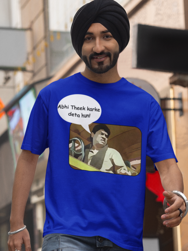 Printed T-Shirt - Regular Men - Abhi Theek Kar ke Deta Hun Tee Fusion