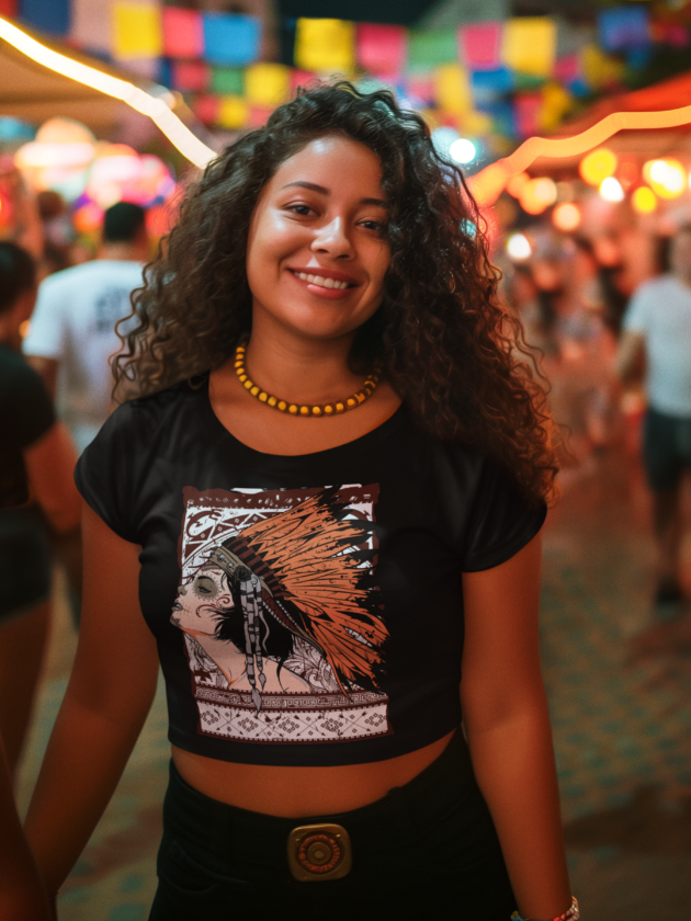 Printed T-Shirt - Crop Tops - Tribal Fusion Tee Fusion