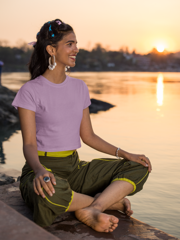 Crop Tops - Solid- Lilac Tee Fusion