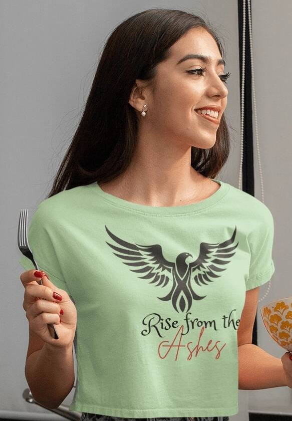 Printed T-Shirt - Crop Tops - Front - Rise from the Ashes Tee Fusion