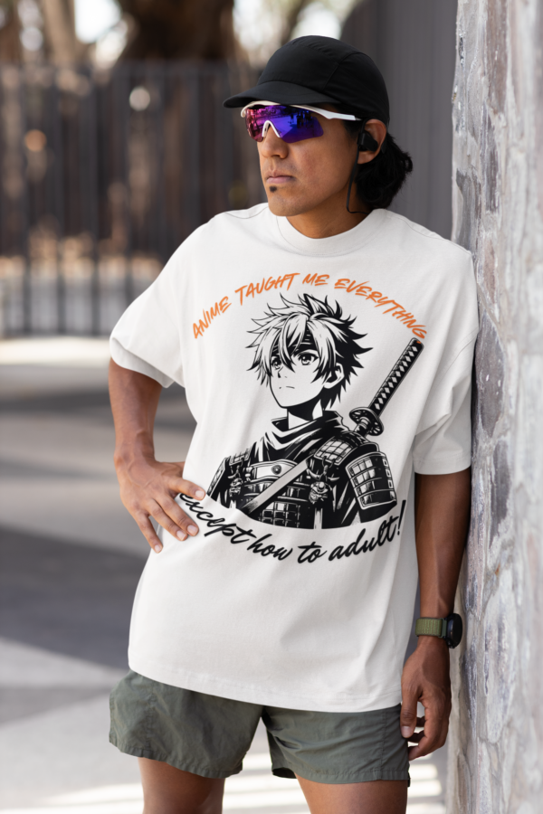 Oversized T- Shirt Men - Anime Taught Me Everything - Image 3