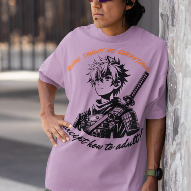 Oversized T- Shirt Men – Anime Taught Me Everything