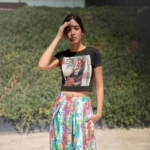 pretty-woman-wearing-a-crop-top-tee-mockup-and-a-colorful-skirt-a19536