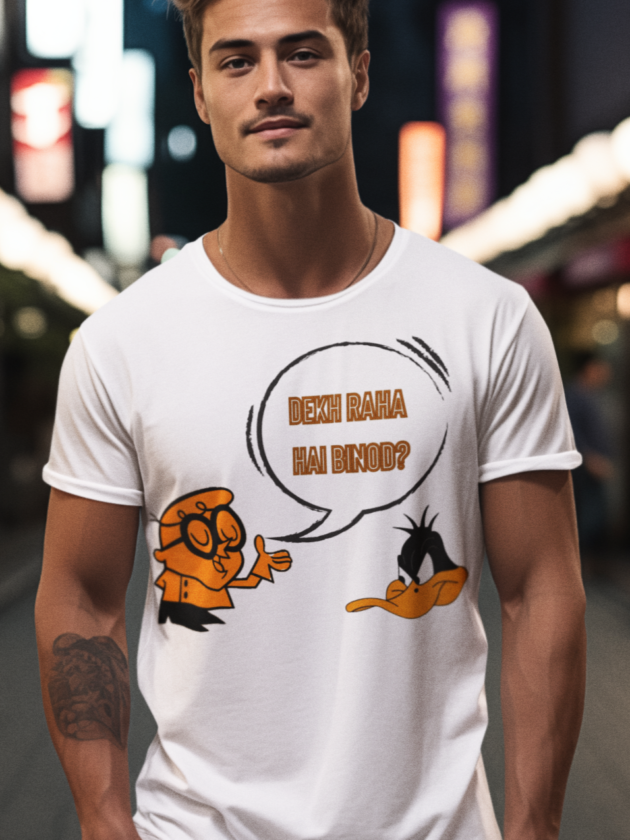 Printed T-Shirt - Regular Men - Dekh Raha Hai Binod Tee Fusion