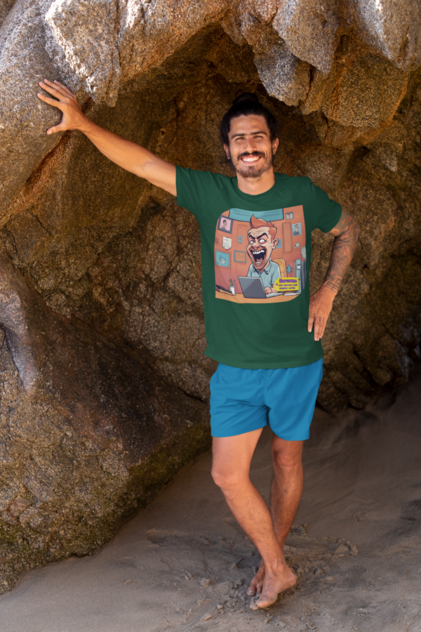t-shirt-mockup-of-a-tattooed-man-leaning-against-a-big-rock-by-the-beach-26804