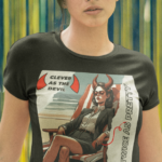 woman-wearing-a-crop-top-tee-mockup-against-a-blue-and-yellow-background-a19531