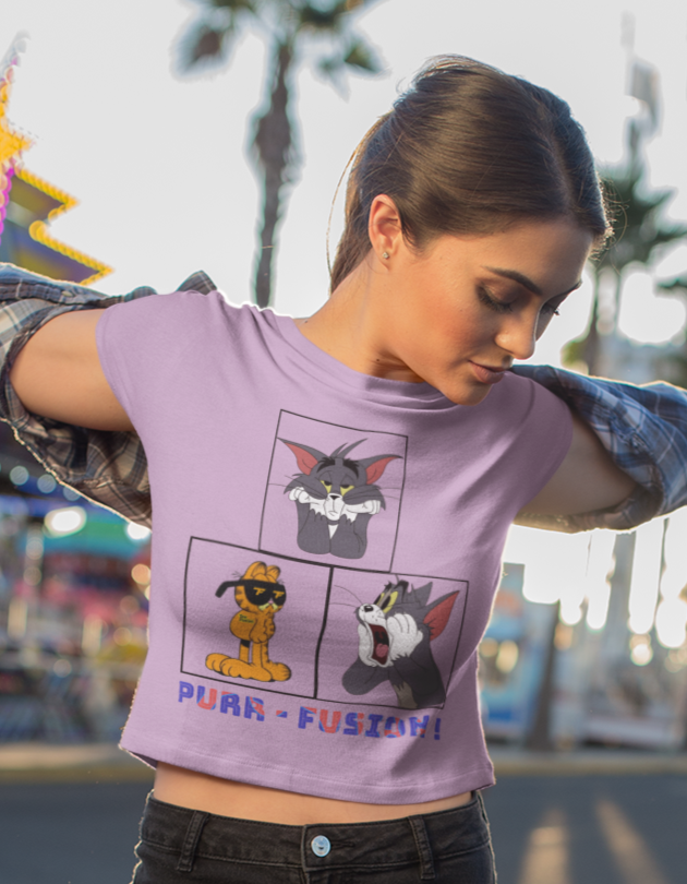 Printed T-Shirt - Crop Tops - PURR Fusion Tee Fusion