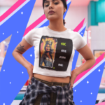 woman-wearing-a-round-neck-t-shirt-mockup-at-a-vintage-diner-restaurant-a19415