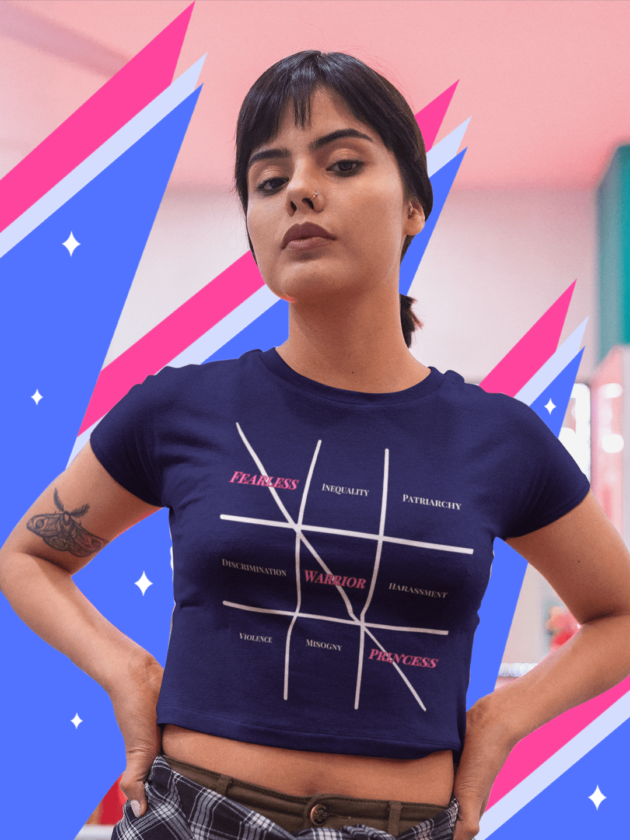 Printed T-Shirt - Crop Tops - Fearless Warrior Princess Tee Fusion